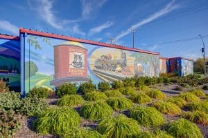 Railroad mural at SPS Santa Rosa